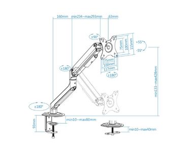 SOPORTE MESA 1 PANTALLA 17"-32" TOOQ