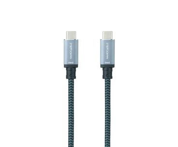 CABLE USB 3.1 GEN2 10Gbps 5A 4K/60Hz, USB-C/M USB-C/M 0.5 M GRIS/NEGRO NANOCABLE