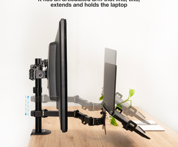 SOPORTE MESA 2 PANTALLAS 17"-32" Y PORTATIL TOOQ