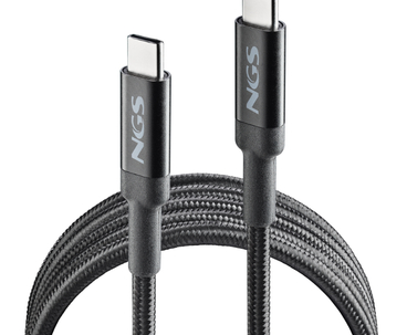 CABLE USB-C A USB-C 2 M KNOT 100W-2 NEGRO NGS